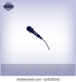 microphone web icon, flat design