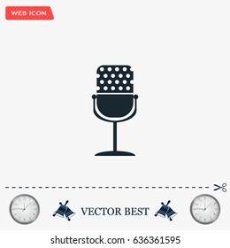 microphone web icon, flat design