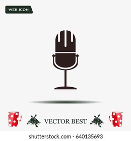 microphone web icon, flat design