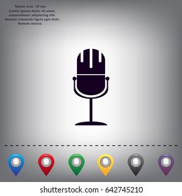 microphone web icon, flat design