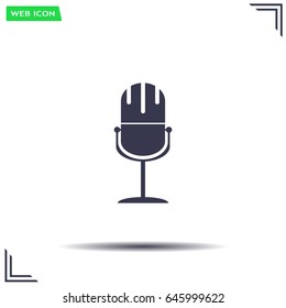 microphone web icon, flat design