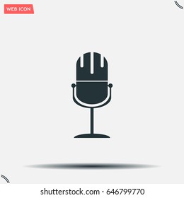 microphone web icon, flat design