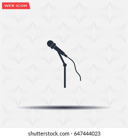 microphone web icon, flat design
