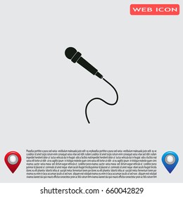 microphone web icon, flat design