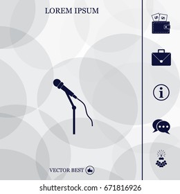 microphone web icon, flat design