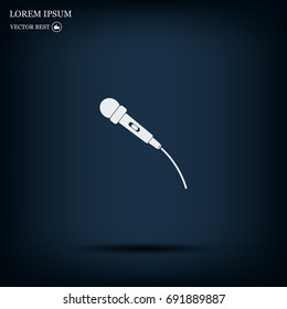 microphone web icon, flat design