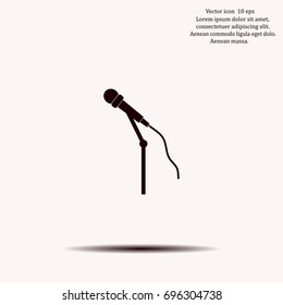 microphone web icon, flat design