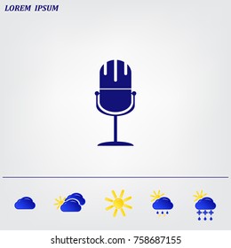 microphone web icon, flat design