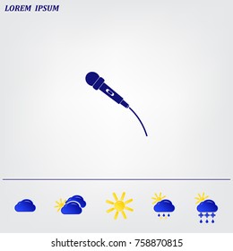 microphone web icon, flat design