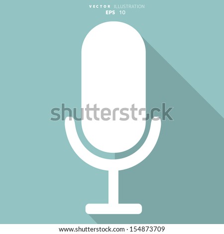 microphone web icon, flat design