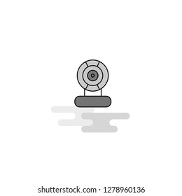 Microphone Web Icon. Flat Line Filled Gray Icon Vector