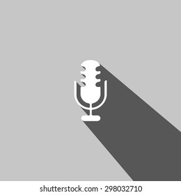 Microphone web icon on gray background