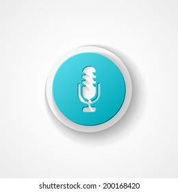 Microphone web icon on white background