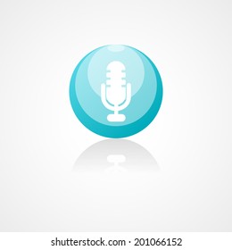 Microphone web icon on white background