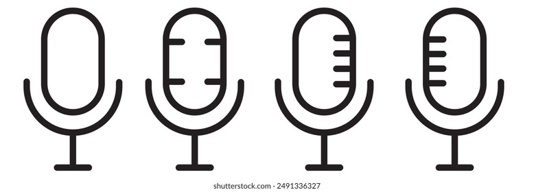microphone web icons for user interface design. Vector illustration.