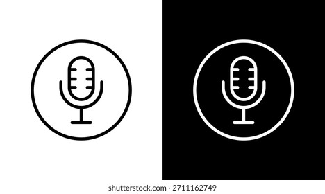 Micrófono blanco Icon Set Diseño