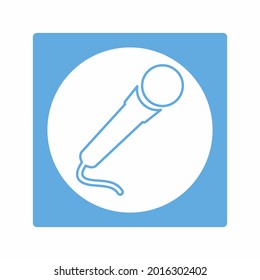 Microphone - White Moon Style.Can be used in web and mobile.design element of design tools.designer equipment.Editable stroke
