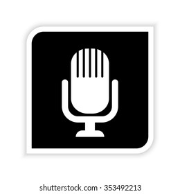 Microphone -  white vector icon