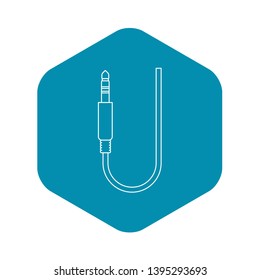 Microphone wire icon. Outline illustration of microphone wire vector icon for web