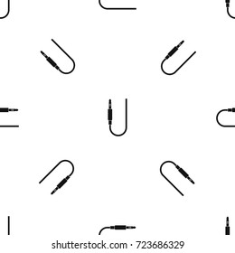 Microphone wire pattern repeat seamless in black color for any design. Vector geometric illustration