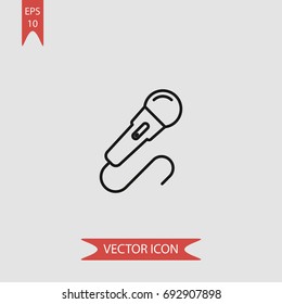 Microphone with wire vector icon, illustration symbol
