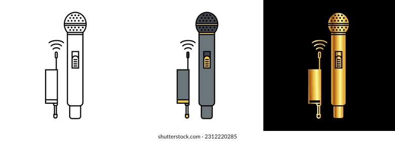 Microphone wireless icon representing the freedom and convenience of wireless communication and expression.