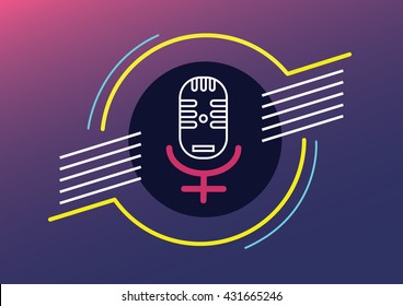 Microphone woman human right to speak abstract vector illustration contain EPS10 format , design Layout
