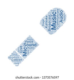microphone word cloud. tag cloud about microphone