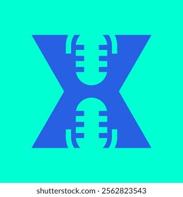Microphone X Letter Logo Design