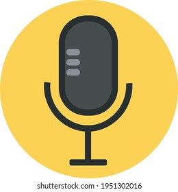 MICROPHONE IN A YELLOW BACKGROUND 