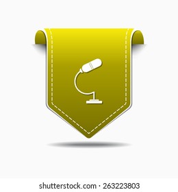Microphone Yellow Vector Icon Design