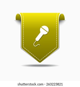 Microphone Yellow Vector Icon Design