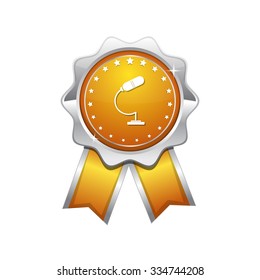 Microphone Yellow Vector Icon Design