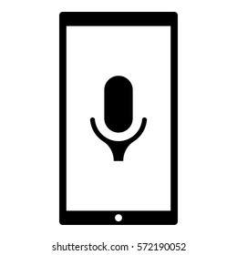 Microphone_record icon - Flat design, glyph style icon - Colored enclosed in a phone