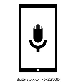 Microphone_record icon - Flat design, glyph style icon - Colored enclosed in a phone
