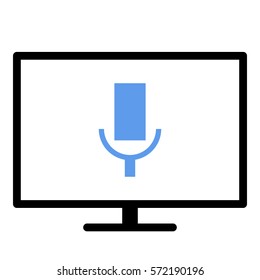 Microphone_record icon- Flat design, glyph style icon - Colored enclosed in a screen