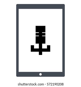 Microphone_record icon - Flat design, glyph style icon - Colored enclosed in a tablet