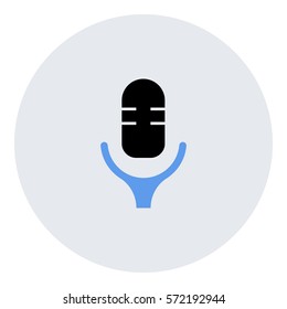 Microphone_record icon - Flat design, glyph style icon - Colored enclosed in a circle