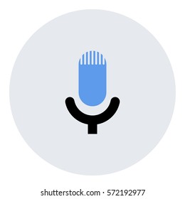 Microphone_record icon - Flat design, glyph style icon - Colored enclosed in a circle