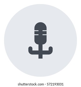 Microphone_record icon - Flat design, glyph style icon - Colored enclosed in a circle