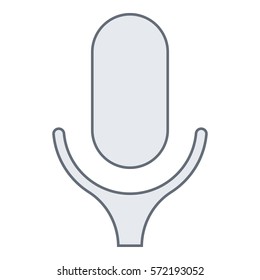 Microphone_record icon - Flat design, glyph style icon - Outline black