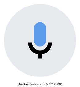 Microphone_record icon - Flat design, glyph style icon - Colored enclosed in a circle