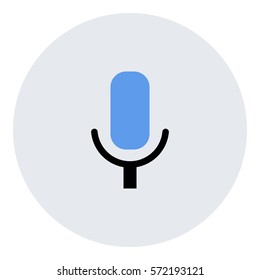Microphone_record icon - Flat design, glyph style icon - Colored enclosed in a circle