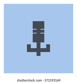 Microphone_record icon - Flat design, glyph style icon - Gray enclosed in a square