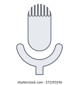 Microphone_record icon - Flat design, glyph style icon - Outline black