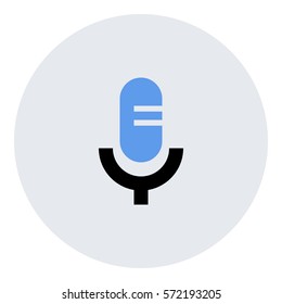 Microphone_record icon - Flat design, glyph style icon - Colored enclosed in a circle