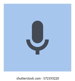 Microphone_record icon - Flat design, glyph style icon - Gray enclosed in a square