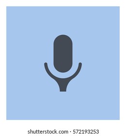 Microphone_record icon - Flat design, glyph style icon - Gray enclosed in a square