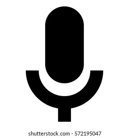 Microphone_record icon - Flat design, glyph style icon - Filled black