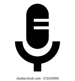 Microphone_record icon - Flat design, glyph style icon - Filled black